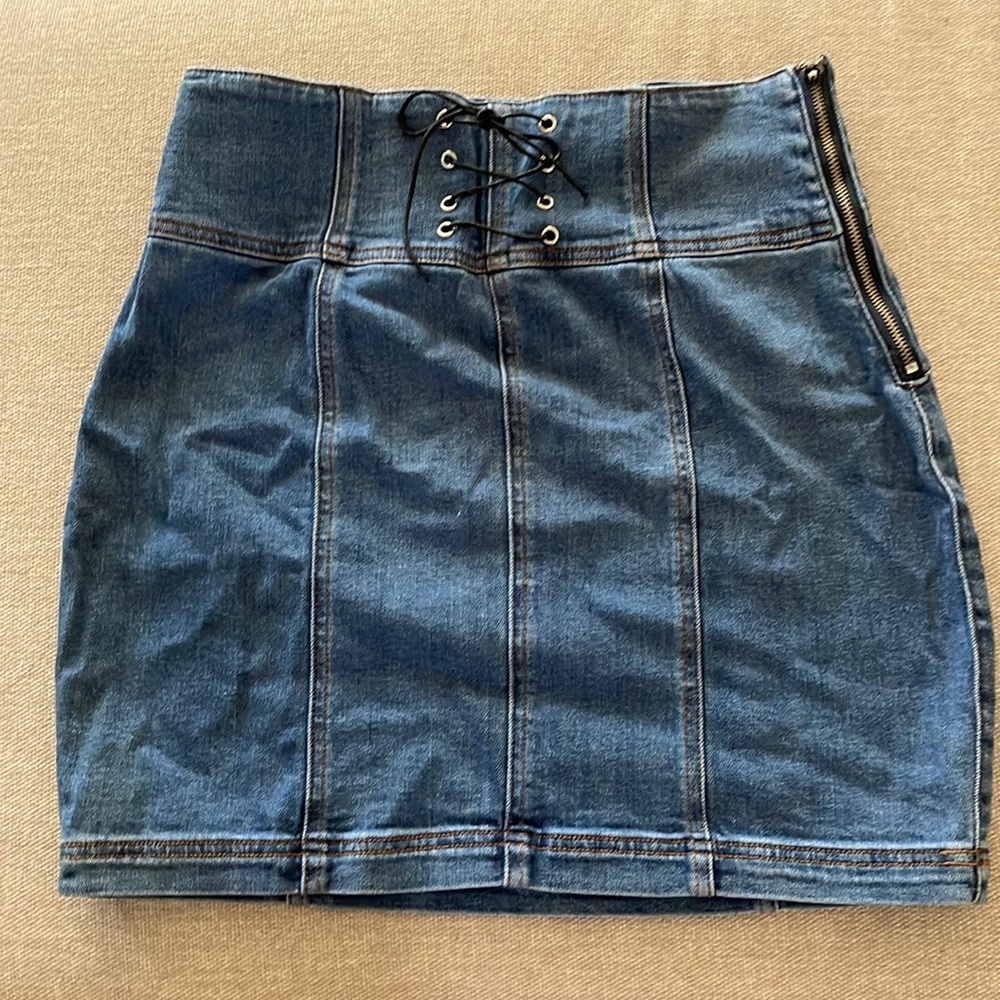 Kancan denim mini skirt (L)